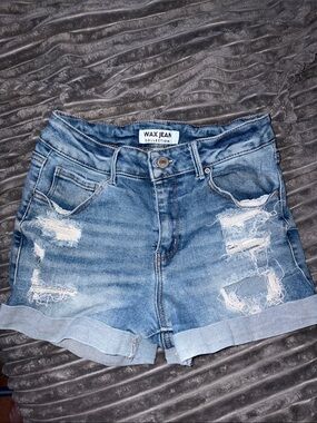 Bluenotes Light Blue Distressed Denim Shorts
